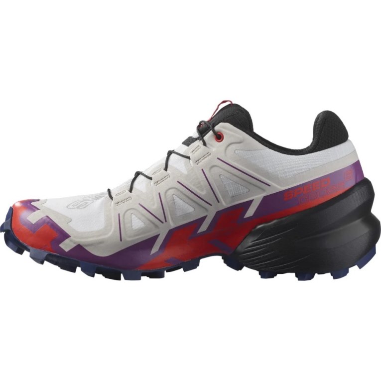 Tenis Para Trail Running Salomon Speedcross 6 Mujer Blancos Rojos | MX MXJW135